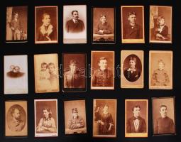1880-1910 62db keményhátú fotó túlnyomórészt felvidéki műtermekből, egy felvidéki család fotóalbumáb...