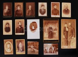 1880-1910 62db keményhátú fotó túlnyomórészt felvidéki műtermekből, egy felvidéki család fotóalbumáb...
