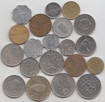 20db vegyes fémpénz különböző országokból T:vegyes
20 pcs of mixed world coins C:mixed
