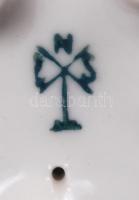 Ens kisfiú virágcsokorral, jelzett, kézzel festett, hibátlan, m:12 cm