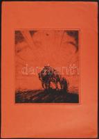 Jelzés nélkül: Szántás. Rézkarc, papír, 19×16 cm