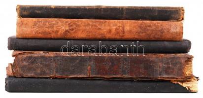 1895-1930 5 db héber nyelvű könyv, visletes állapotban