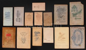 cca 1880-1900 14 db keményhátú fotó klf műtermekből / 14 vintage photos