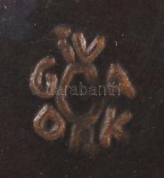 Gorka Iparművészeti Vállalat, rákos dísztál, mázas kerámia, jelzett, hibátlan, m:6 cm, d:31 cm