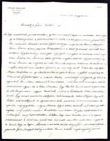 1912 Steuer Ábrahám szatmári rabbi saját kézzel írt levele / Rabbi from Satu Mare autograph letter