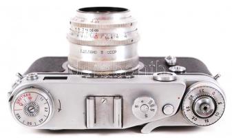 Zorkij-6 analóg fényképezőgép Industar-50 f3,5/50mm objektívvel, eredeti, bőr tokjában / 
Zorki-6 ph...