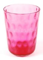 Antik boros fújt füles kancsó + egy boros pohár, hibátlan, m:17 cm