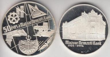 1974. 50Ft Ag + 100Ft Ag "50 éves az MNB" T:PP