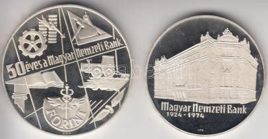 1974. 50Ft Ag + 100Ft Ag "50 éves az MNB" T:PP