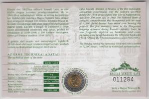 2002. 100Ft "Kossuth" elsőnapi veret sorszámozott díszlapon T:BU