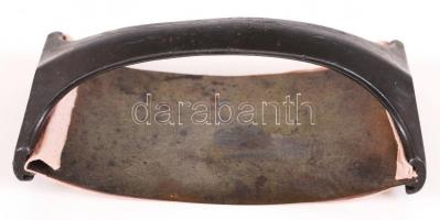 cca 1930 Art deco, fém és márvány íróasztali készlet eredeti üvegbetétekkel (az egyik üveg törött) /...