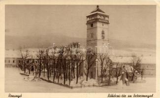 Rozsnyó Rákóczi tér, Őrtorony télen / square, tower in winter (EK)