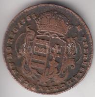 1763. Rézdénár "Mária Terézia" (zárt korona) T:2-