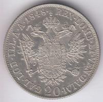 Ausztria 1848A 20kr Ag I.Ferdinánd T:1- Austria 1848A 20 Kreuzer Ag "Ferdinand I" C:AU