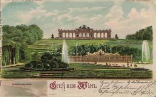 Vienna Schönbrunn park litho