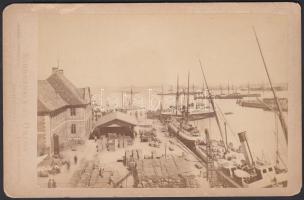 cca 1880 Kopenhága kikötő keményhátú fotó  cca 1880 Copenhague port photo 17x11 cm