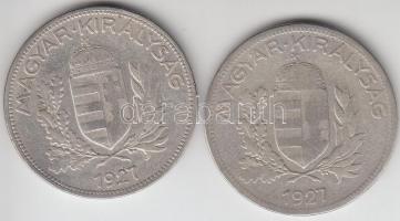 1927. 1P Ag (2x) T:2-,3