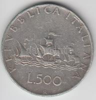 Olaszország 1961R. 500L Ag "Kolombusz hajói" T:3
Italy 1961R 500 Lire Ag "Colombus Sh...