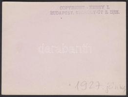 1927 Kerny István (1879-1963) vintage fotója a kecskeméti nemzetközi sakkversenyről, hátoldalán szer...
