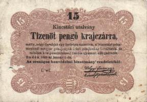 1849. 15Kr + 30Kr "Kossuth-bankó" T:III