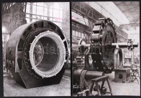 A Ganz Danubius gyár óriás generátorainak gyárában készült 13db műszaki fotó, 13x18cm