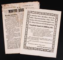 1855-1857 A miskolci helv. hitvallású elemi fiúiskola hirdetménye + Heves megyei közlöny