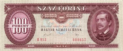 1989. 100Ft (3x) egymás utáni sorszámmal T:I