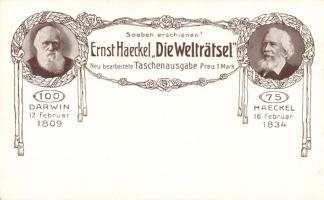 Ernst Haeckel 'Die Welträtsel', Darwin, anniversary card