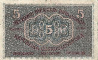 Csehszlovákia 1919. 5K T:III/III-
Czechoslovakia 1919. 5 Korun C:F/VG