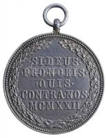 1922. "Magyar Ezüst Érdemérem hadiszalagon" kitüntetés fémjel nélküli változata! T:2
Hunga...