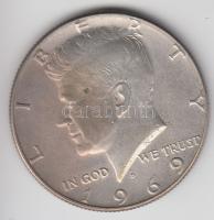 Amerikai Egyesült Államok 1969D 1/2$ Ag "Kennedy" T:2- USA 1969D 1/2 Dollar Ag "Kennedy" C:VF