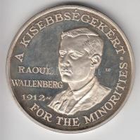 Lebó Ferenc (1960-) 1990. "Magyar Külkereskedelmi Bank / Raoul Wallenberg Egyesület" Ag emlékérem (36.11g/0.925/42.5mm) dísztokban T:PP