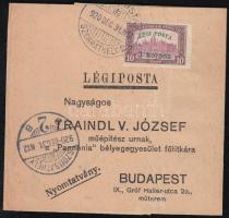 Airmail wrapper franked with 3K airmail stamp "SZOMBATHELY" - "BUDAPEST", (2. díjszabás) Légi címszalag Légi posta 3K bérmentesítéssel "SZOMBATHELY" - "BUDAPEST"
