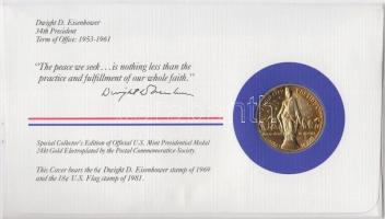 Amerikai Egyesült Államok 1983. 34. elnök "Dwight D. Eisenhower" aranyozott emlékérem érmé...