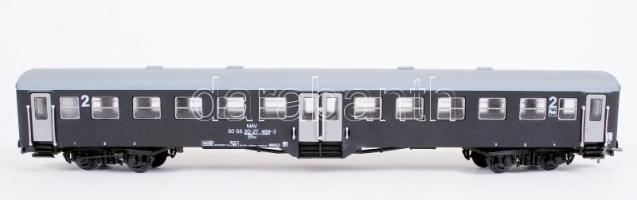 3 db vasút modell, FuggErth H0 Máv személyvagon és egy boroshordókat szállító vagon, 10 és 30 cm (2×...