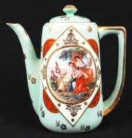 6 személyes cseh Alt-Wien Victoria teás hiányos készlet, jelzett, egyik csészén minimális lepattanás...