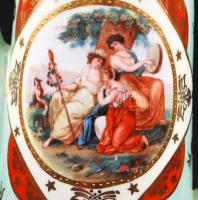 6 személyes cseh Alt-Wien Victoria teás hiányos készlet, jelzett, egyik csészén minimális lepattanás...