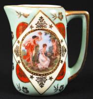 6 személyes cseh Alt-Wien Victoria teás hiányos készlet, jelzett, egyik csészén minimális lepattanás...