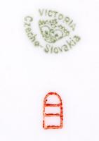 6 személyes cseh Alt-Wien Victoria teás hiányos készlet, jelzett, egyik csészén minimális lepattanás...