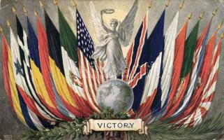 'Victory' the flags of winner countries WWI, propaganda (EK)