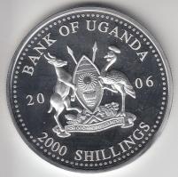 Uganda 2006. 2000Sh Ag "A labdarúgás halhatatlanjainak csarnoka - Brazília 2000-es évek" T...