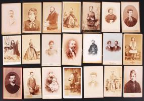 1870-1920 21db keményhátú fotó klf bécsi műtermekből vizitkártya méretben /  Vintage photos from various Viennese workshops