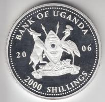Uganda 2006. 2000Sh Ag "A labdarúgás halhatatlanjainak csarnoka - Anglia 1960-as évek" T:P...