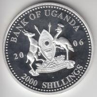 Uganda 2006. 2000Sh Ag "Futball hírességei - Mexikó 1980-as évek" T:PP tanúsítvánnyal
Ugan...