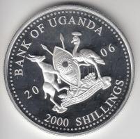 Uganda 2006. 2000Sh Ag "A labdarúgás halhatatlanjainak csarnoka - Belgium 1980-as évek / Eric G...