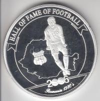 Uganda 2006. 2000Sh Ag "A labdarúgás halhatatlanjainak csarnoka - Románia 1980-as évek" T:PP tanúsítvánnyal Uganda 2006. 2000 Shilling Ag "Hall of Fame of football - Romania 1980s" C:PP