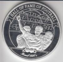 Uganda 2006. 2000Sh Ag "A labdarúgás halhatatlanjainak csarnoka - Brazília 1990-eas évek" T:PP tanúsítvánnyal Uganda 2006. 2000 Shilling Ag "Hall of Fame of football - Brazil 1990s" C:PP