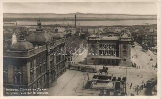 Belgrade, Danube, tram, statue