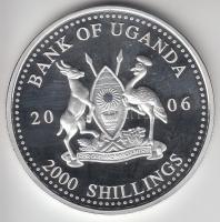 Uganda 2006. 2000Sh Ag "A labdarúgás halhatatlanjainak csarnoka - Anglia 1980-as évek" T:P...