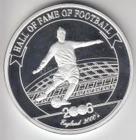 Uganda 2006. 2000Sh Ag "A labdarúgás halhatatlanjainak csarnoka - Anglia 2000-es évek" T:PP tanúsítvánnyal Uganda 2006. 2000 Shilling Ag "Hall of Fame of football - England 2000s" C:PP